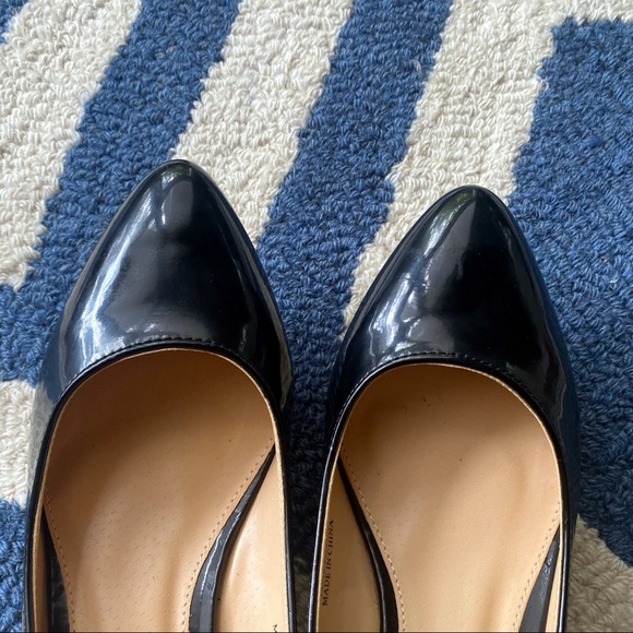 🖤 PROFILE BLACK LACQUERED ROUND TOE PUMPS! - Picture 3 of 12